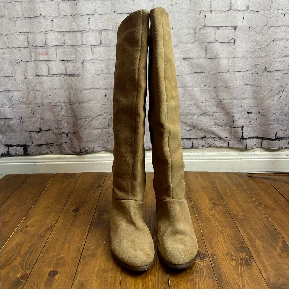 Naughty monkey tan suede knee high boots Womens size 7